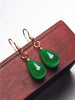 Green Jade Tear Drop Earrings Everyday Minimal Earrings Bridesmaid Earring Simple Classic Earrings Gift for Her Dangle Earring Girlfriend