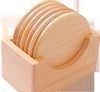Round Wooden Coaster Set - Natural Plain Blank Coaster - Drinks Coaster - Coffee Tea Coaster - Housewarming Gift - Dining Table Dinner Decor