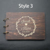 Wedding Guest Book - Customized Wooden Personalized Bride and Groom Handmade Engraved Wood Newly Wed Photo Album Scrapbook Signature Signing