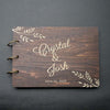 Wedding Guest Book - Customized Wooden Personalized Bride and Groom Handmade Engraved Wood Newly Wed Photo Album Scrapbook Signature Signing