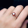 Garnet Ring, Silver Rose Gold Ring, GemStone Ring, Garnet Jewelry, Crystal Ring, January Birthstone Ring, Red Garnet, Dainty Ring, Delicate