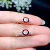 Garnet Ring, Silver Rose Gold Ring, GemStone Ring, Garnet Jewelry, Crystal Ring, January Birthstone Ring, Red Garnet, Dainty Ring, Delicate
