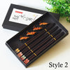 Japanese Style Wooden Chopstick and Chopstick Holder Rest Set - Travel Set with Box - Oriental Tableware Sushi - Chinese Chopstick - Natural