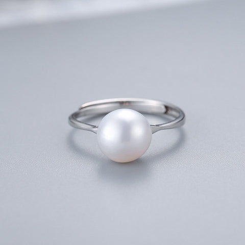 Minimalist Pearl ring - Simple - Free shipping - Sterling Silver - Graduation - Dainty ring -Thin ring - Delicate - Stacking ring - Birthday