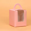 Single Cupcake Boxes (with handle) - Party Favour - Wedding Bomboniere - Baby Shower Favour Box - With Transaprent Window - Bathbombs, Soap