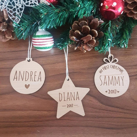 Custom Ornaments, Personalized Christmas Tree Decorations, Custom Wooden Ornaments for Christmas, Hanging Tree Decoration with Your Name