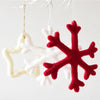 Wool Felt Christmas Ornaments, Christmas Tree Decorations, Snowflake Star Ornaments for Christmas, Hanging Tree Decoration, Holidy Decor