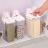 Plastic Cereal Storage Box Kitchen Food Grain Rice Container Organizer Dispenser Grain Storage Cans 2L Jar Jug Bottle With Measuring Cup