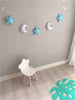 Star Moon Nursery Garland - Nursery Decor - Nursery Wall Hanging, Decoration, Kids Room, Nursery Accessory, Playroom Accessory, Baby Shower