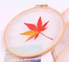 Maple Leaf Floral Embroidery Kit - Modern Flower Butterfly Plant Hand Embroidery Full Kit - DIY Floral Needlepoint Hoop Wall Art Kit