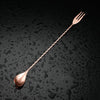 Stainless Steel Two In One Cocktail Spoon Fork - Drink Mixer - Bartenders Tool - Modern minimalist Barware - Twisted Mixing Flat Head Spoon