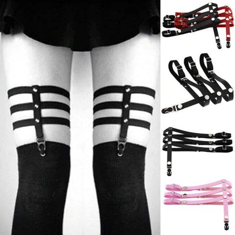 Leg Harness, Garter Belt Suspender, Garter lingeriebdsm harness, Bdsm Harness, Harajuku Goth Gothic Apparel, Leg Thigh Belt, Sexy Stocking