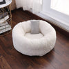 Plush Pet Cat Dog Bed Fluffy Round Soft Warm Winter Calming Bed Cozy Warm Plush Sleeping Kennel Donut Nest Puppy Kitten Bed Christmas