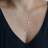 Crescent Moon Necklace - Star Necklace Gold Silver Dainty Moon Pendant - Delicate Necklace - Dainty Necklace - Gift for Her - Celestial