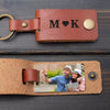 Custom Leather Keychain, Personalized Leather Key Ring, Engraved Monogram Photo Keychain, Christmas Gift for Boyfriend Girlfriend, Wedding