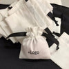 50 Personalised Favour Bags - Custom Name Logo Gift Jewelry Favor Flannel Bags - Custom Drawstring Pouch - Weddings, Baby Shower Parties