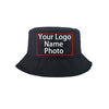 Personalized Bucket Hat - Customized Custom Text Logo Bucket Hat - Gift Summer Hat - Custom Made Black Sun Hat - Unisex - Boyfriend Husband