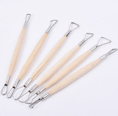 6 Pieces Clay Sculpting Carving Pottery Tools Polymer Modeling DIY Sculpture Craft Art Tool Set Art Supply Pottery Tools for Modeling