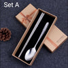 Utensil Gift Set, Portable Traveling, Fork, Spoon, Chopsticks, Reusable Utensils, Cutlery Set, Housewarming Gift, Stainless Steel Tableware