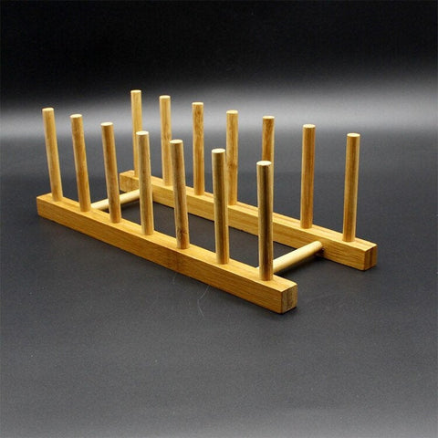 Bamboo Dish Rack - Plate Drainboard Drying Drainer Storage Rack Stand - Kitchen Cabinet Organizer New - Lid Holder Pot Holder - Eco Friendly