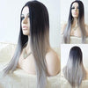 Black and Gray Wig - Straight Hair - Long Hair - Fashion Hairstyle For Women Parties Comic Con - Anime Roleplay
