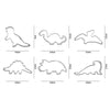6 Dinosaur Cookie Cutters Set - Dino Fondant Pastry Biscuit Metal Mold Set - Cooking Baking Supplies - Brachiosaurus Triceratops