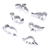 6 Dinosaur Cookie Cutters Set - Dino Fondant Pastry Biscuit Metal Mold Set - Cooking Baking Supplies - Brachiosaurus Triceratops