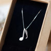 Silver Music Note Necklace, Musical Note Gift for Music Lover, Gift for Her, Gift for Singer Musician, Dainty Necklace, Charm Jewelry