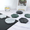Marble Coaster - Round Hexagon Non-Slip Stone Kitchen Dining Decor - Tableware - Housewarming Gift - Drink Coasters - Bar Coasters