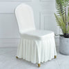 Stretchy Elastic Dining Chair Cover Slipcovers with Skirt Furniture Protector Home Ceremony Banquet Wedding Party - Chair Skirts