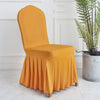 Stretchy Elastic Dining Chair Cover Slipcovers with Skirt Furniture Protector Home Ceremony Banquet Wedding Party - Chair Skirts