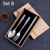 Utensil Gift Set, Portable Traveling, Fork, Spoon, Chopsticks, Reusable Utensils, Cutlery Set, Housewarming Gift, Stainless Steel Tableware