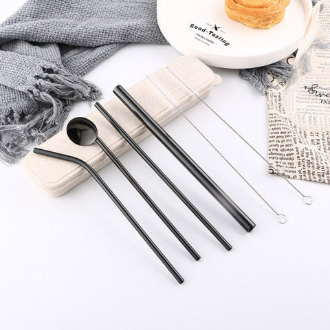 Travel Utensil Set, Portable Traveling, Straw, Fork, Knife, Spoon, Chopsticks, Reusable Utensils, Cutlery Set, Eco Friendly, Camping, Case