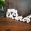 Wedding Name Sign - White Mr and Mrs Sign - Custom Name Sign - Personalized Freestanding Surname Sign Table Decor Last Name Centerpiece