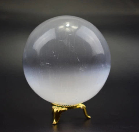 Selenite Sphere | Selenite Ball | Selenite Crystal Sphere | Gypsum | Cleansing | Protective | Angelic Guidance | Calming Stone | Meditation