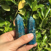 2 Pcs Natural Apatite Stone Point Towers - Healing Crystal, Chakra Psychic, Reiki Gift, Spiritual, Confidence, Guidance, Communicaton