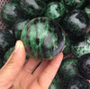 Ruby Zoisite Crystal Sphere - Housewarming Gift, Crystal Ball, Home Decor, Raw Stone, Gemstone Sphere, Healing Crystals, Heart Chakra
