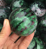 Ruby Zoisite Crystal Sphere - Housewarming Gift, Crystal Ball, Home Decor, Raw Stone, Gemstone Sphere, Healing Crystals, Heart Chakra