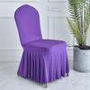 Stretchy Elastic Dining Chair Cover Slipcovers with Skirt Furniture Protector Home Ceremony Banquet Wedding Party - Chair Skirts