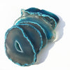 6 Pieces Dyed Blue Agate Slices- Geode Slice - Wedding Place Cards Natural Agate Placecards Crystals Name Cards For Calligraphy Wholesale