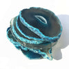 6 Pieces Dyed Blue Agate Slices- Geode Slice - Wedding Place Cards Natural Agate Placecards Crystals Name Cards For Calligraphy Wholesale