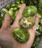 3 Pcs Green Opal Palm Stone, Pocket Stone, Meditation Stone, Worry Stone, Promotes Emotional Recovery and Aids Relationships