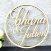 Round Wedding Name Sign - Mr and Mrs Sign - Custom Name Sign - Personalized Sign Sweetheart Decor First Name Name Centerpiece Wall Hanging