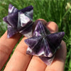 Amethyst Natural Gemstone Merkaba Star - Reiki Healing Crystal - Spiritual Sacred Energy - Chakra Balancing Gift - Asteroid Meditation