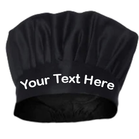 Custom Chefs Hat - Text Printing Skull Cap - Personalised Cook Cooking Hats - Head Chef Kitchen Gift Work Restaurant Cafe Hotel Work