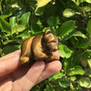 Tiger Eye Bear - Carved Stone Figurine - Totem Gemstone - Spiritual Animal Carving - Solar Plexus Chakra