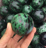 Ruby Zoisite Crystal Sphere - Housewarming Gift, Crystal Ball, Home Decor, Raw Stone, Gemstone Sphere, Healing Crystals, Heart Chakra