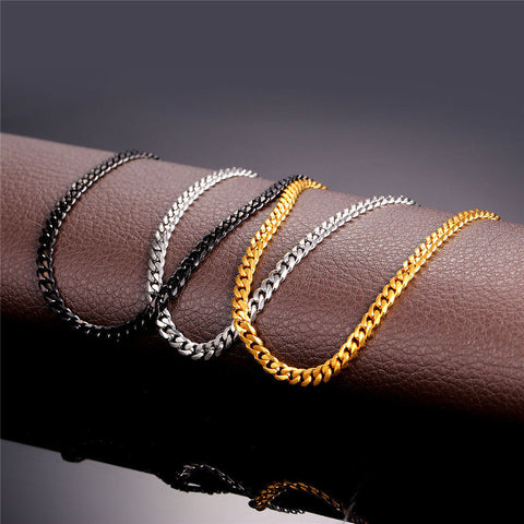 Gold Cuban Link Chain Necklace Cuban Necklace Men Women Miami Cuban Curb Links Necklaces Jewelry Gift For Men Boyfriend Punk Gangster