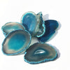 6 Pieces Dyed Blue Agate Slices- Geode Slice - Wedding Place Cards Natural Agate Placecards Crystals Name Cards For Calligraphy Wholesale