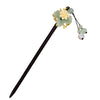 Chinese Japanese Korean Traditional Hair Pin - Green Jade Color Vintage Flower Blossom - Hair Stick Bead Pins Retro Hair Tassel Pearls